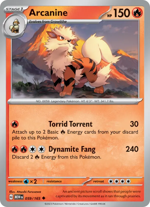 Arcanine - 059 - 151 - LevelupCards.nl