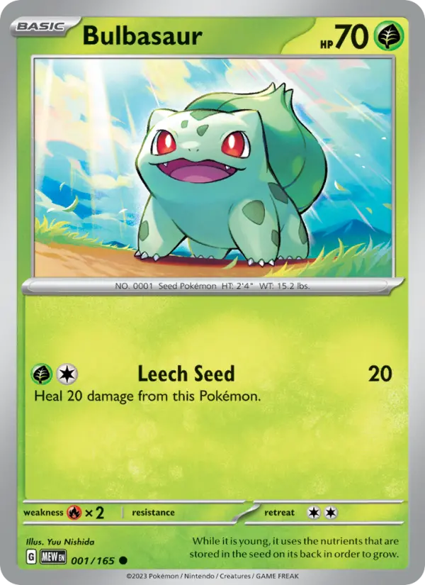 Bulbasaur - 001 - 151 - LevelupCards.nl