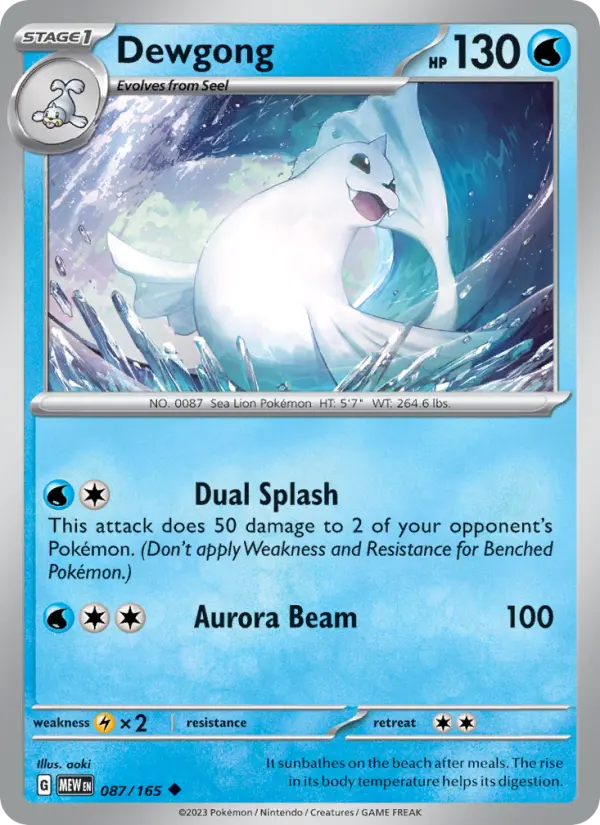 Dewgong - 087 - 151 - LevelupCards.nl