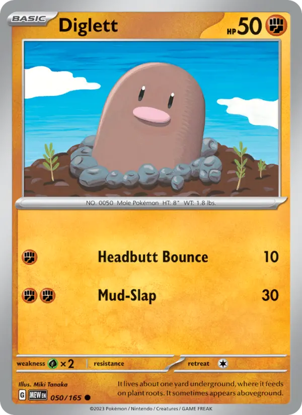 Diglett - 050 - 151 - LevelupCards.nl