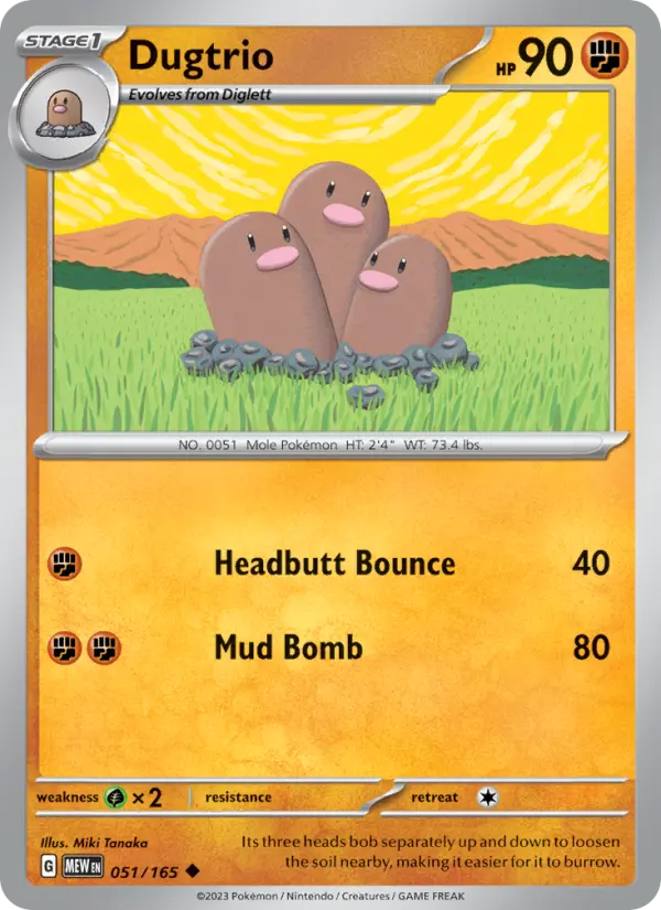Dugtrio - 051 - 151 - LevelupCards.nl