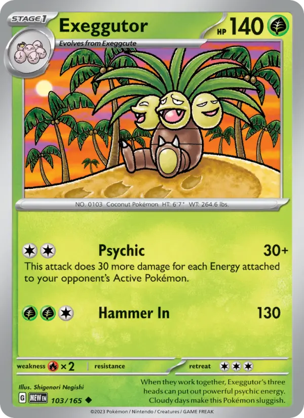 Exeggutor - 103 - 151 - LevelupCards.nl