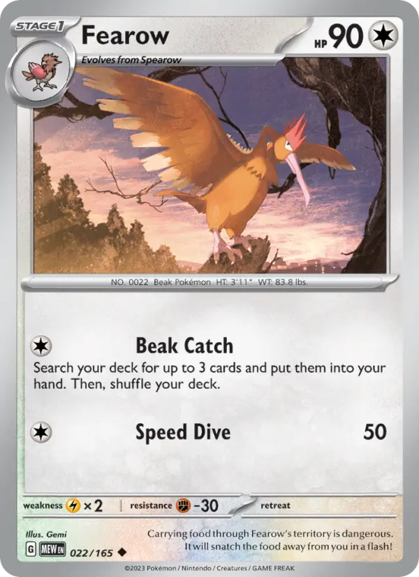 Fearow - 022 - 151 - LevelupCards.nl