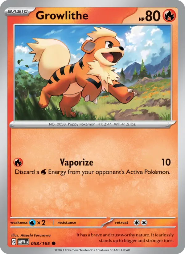 Growlithe - 058 - 151 - LevelupCards.nl