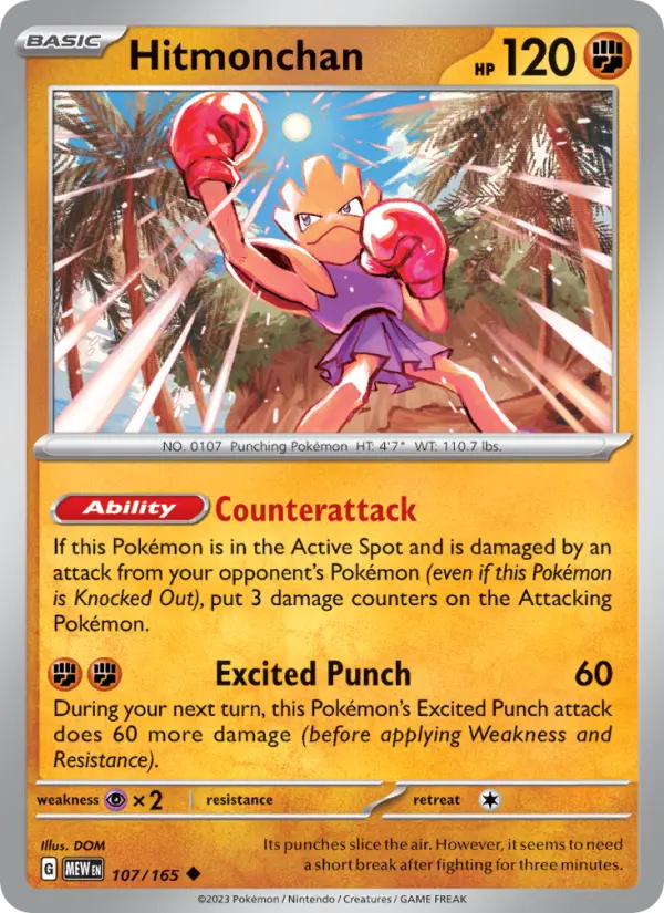 Hitmonchan - 107 - 151 - LevelupCards.nl