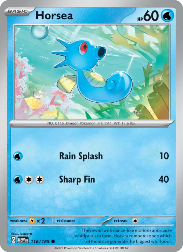 Horsea - 116 - 151 - LevelupCards.nl