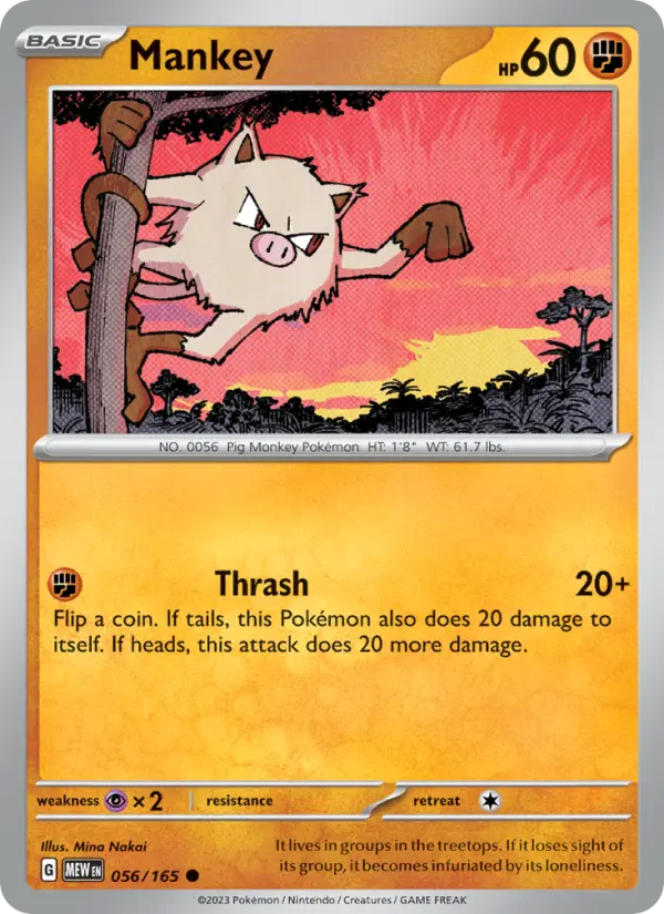 Mankey - 056 - 151 - LevelupCards.nl