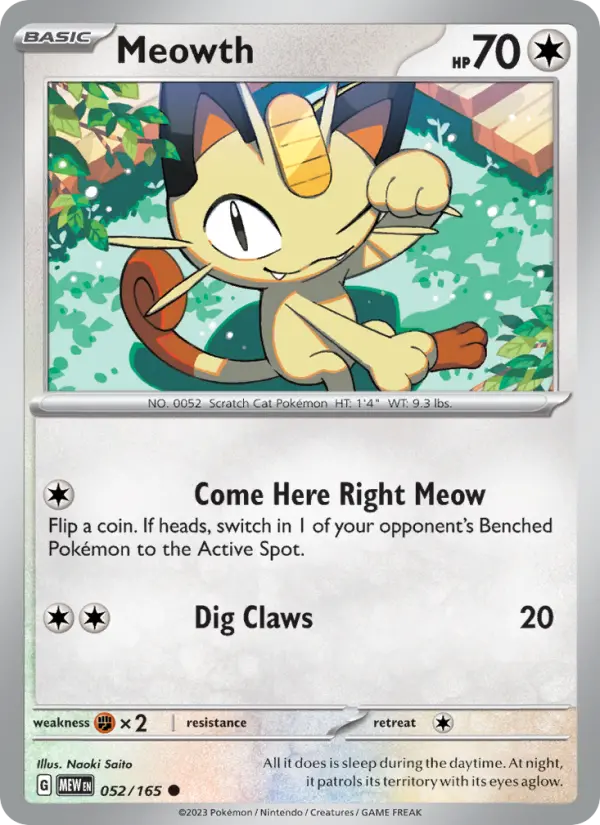 Meowth - 052 - 151 - LevelupCards.nl