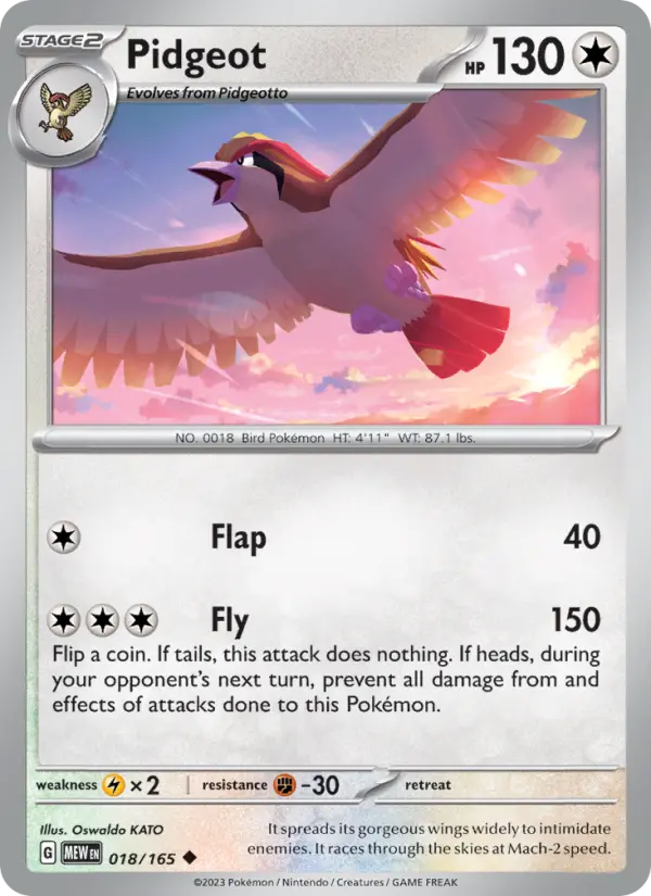 Pidgeot - 018 - 151 - LevelupCards.nl