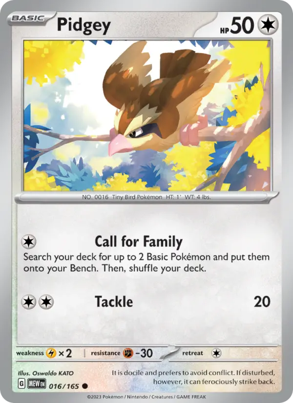 Pidgey - 016 - 151 - LevelupCards.nl