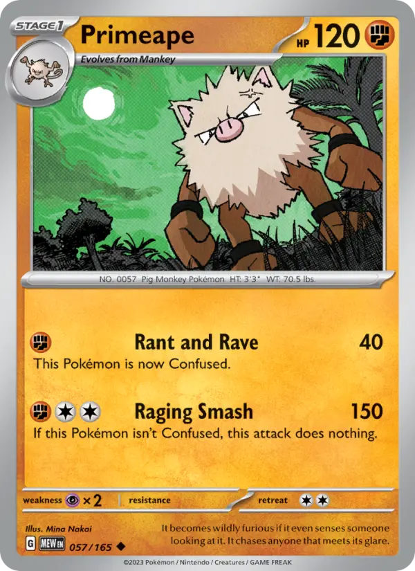 Primeape - 057 - 151 - LevelupCards.nl
