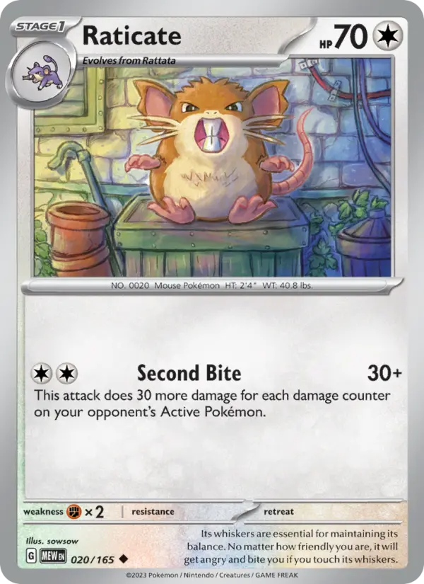 Raticate - 020 - 151 - LevelupCards.nl