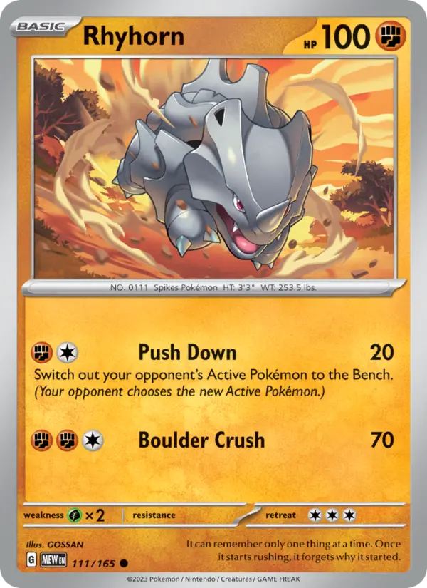 Rhyhorn - 111 - 151 - LevelupCards.nl