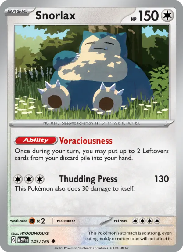 Snorlax - 143 - 151 - LevelupCards.nl