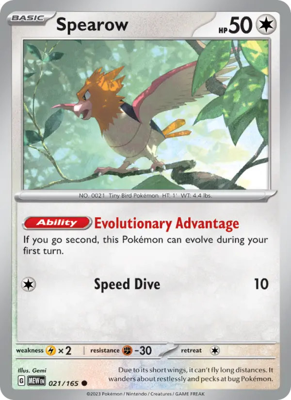 Spearow - 021 - 151 - LevelupCards.nl