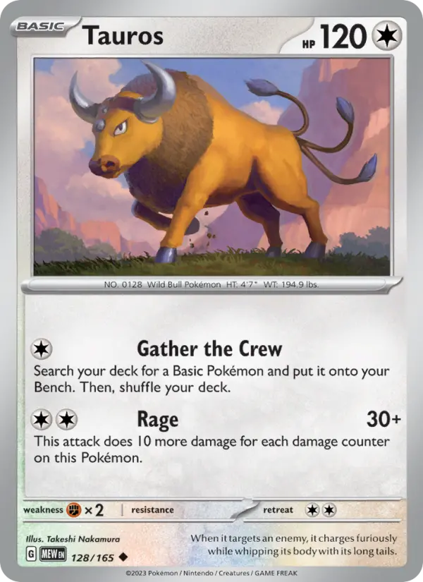 Tauros - 128 - 151 - LevelupCards.nl