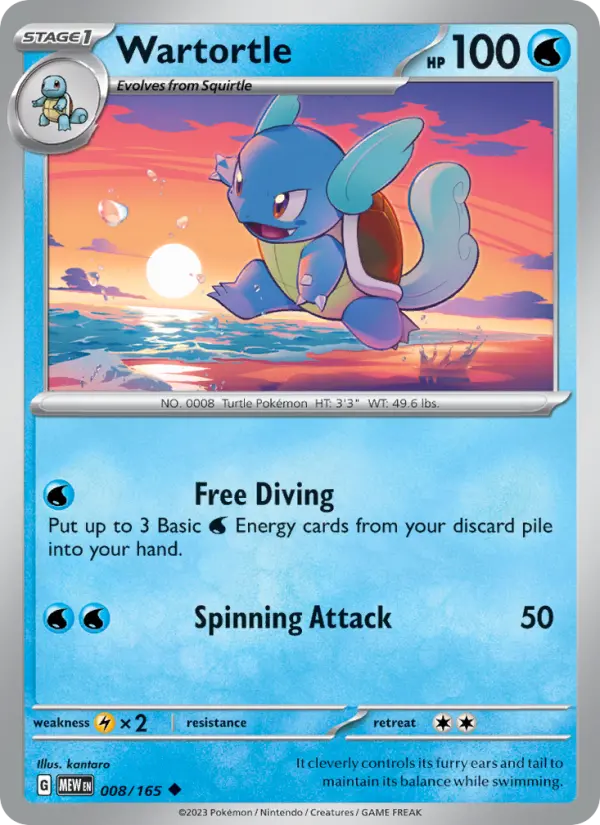 Wartortle - 008 - 151 - LevelupCards.nl
