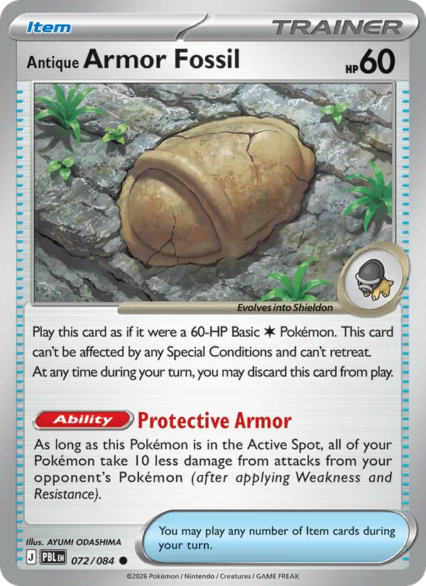 Antique Armor Fossil - 072 - Pitch Black - LevelupCards.nl
