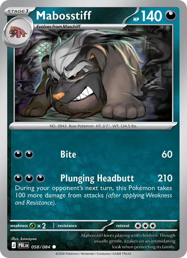 Mabosstiff - 058 - Pitch Black - LevelupCards.nl