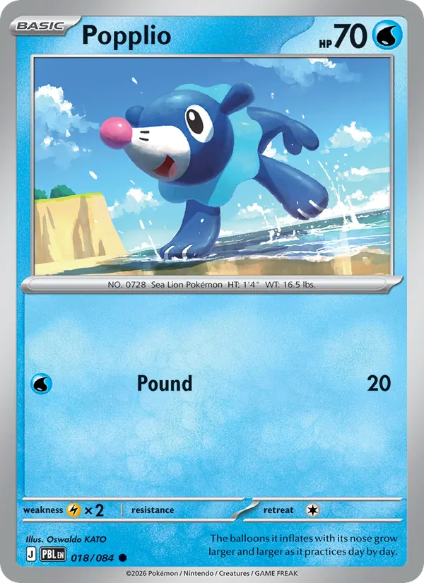 Popplio - 018 - Pitch Black - LevelupCards.nl